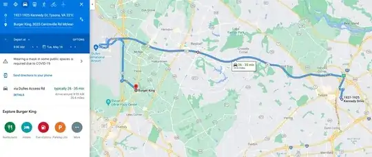Route Goodwin and Bradley took via the Dulles Access Road