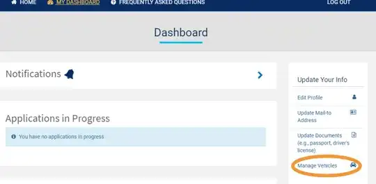 Main dashboard