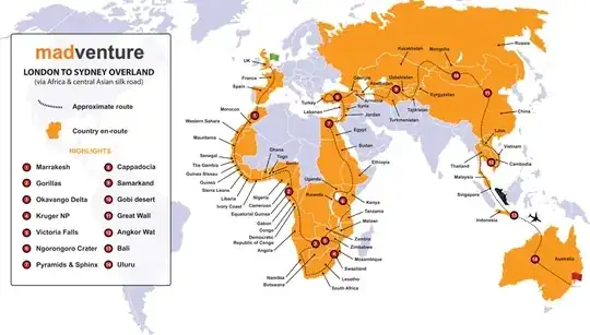 map of the crazy route that they're doing