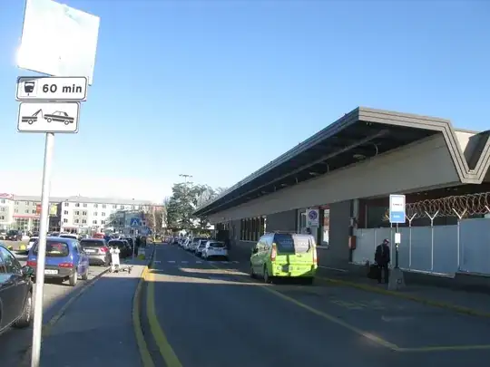 SACO bus stop at terminal 2