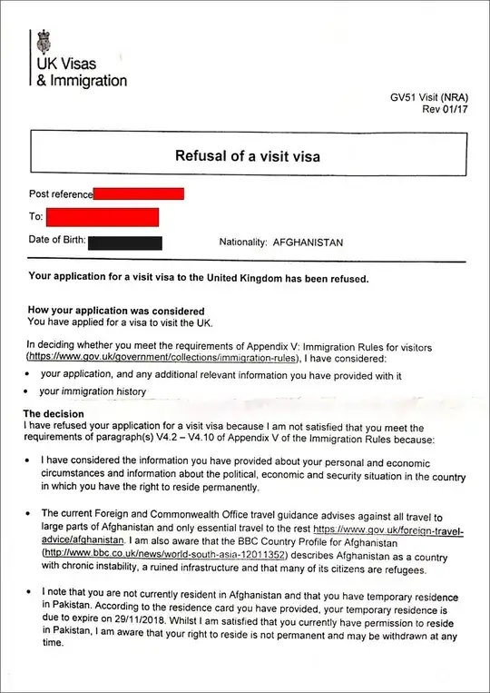 Refusal letter page 1
