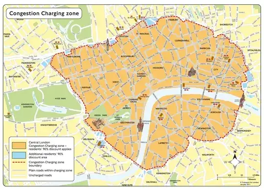 Congestion Charge map