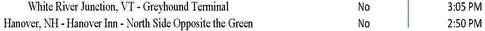 Vermont Transit Hanover - White River Junction Schedule