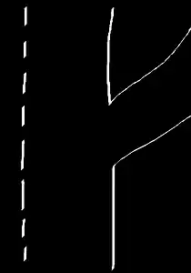 East coast freeway exit paint marking