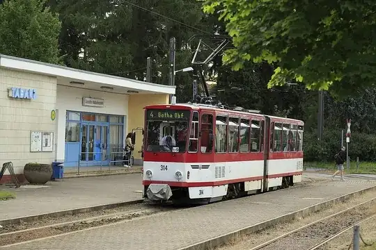 Tatra KT4 der Thüringerwaldbahn an der Endhaltestelle Bad Tabarz