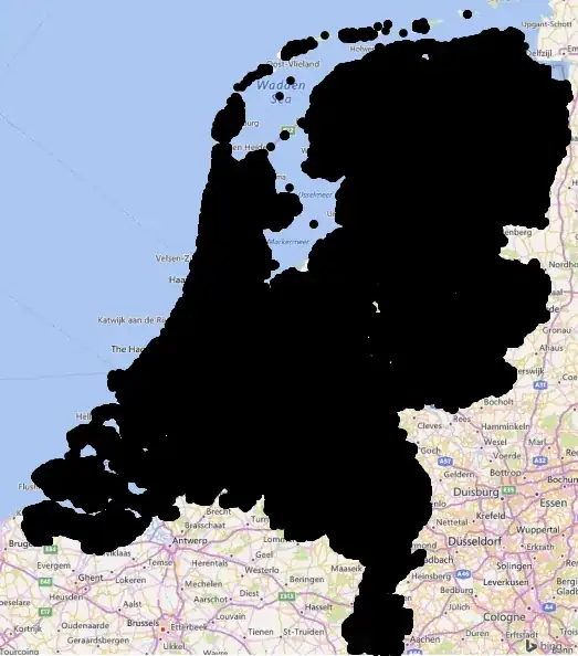 Buildings in the Netherlands. Big dots.