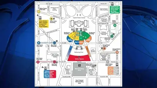 Map of Inauguration viewing areas