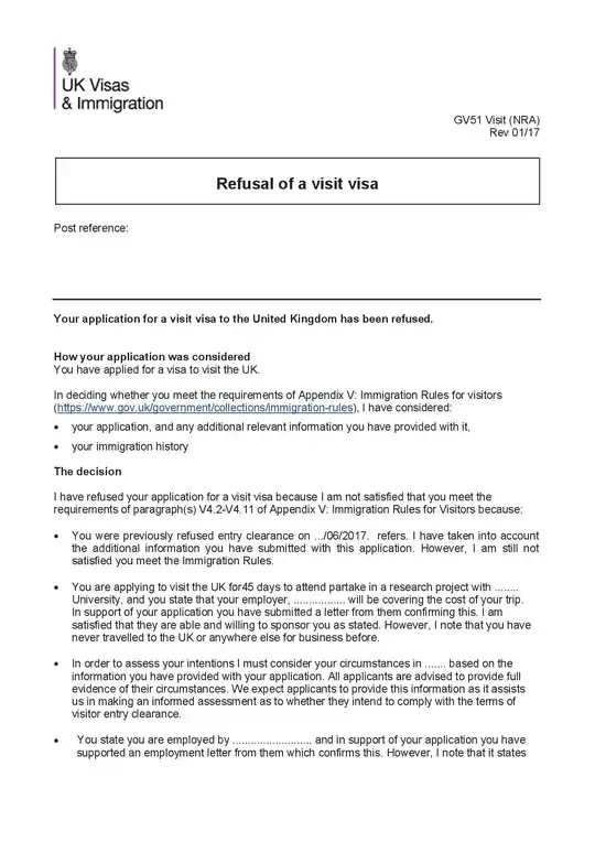 The second refusal letter