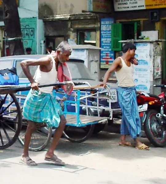 Men wearing lungis
