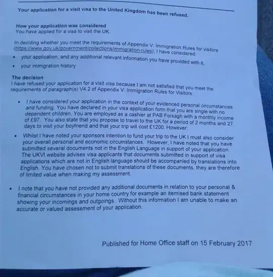 Refusal letter