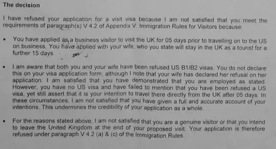 UK visa refusal
