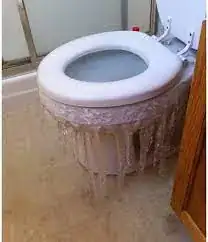 picture of toilet with icicles