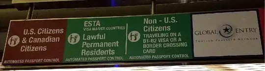 Left side of the immigration signs at LAX