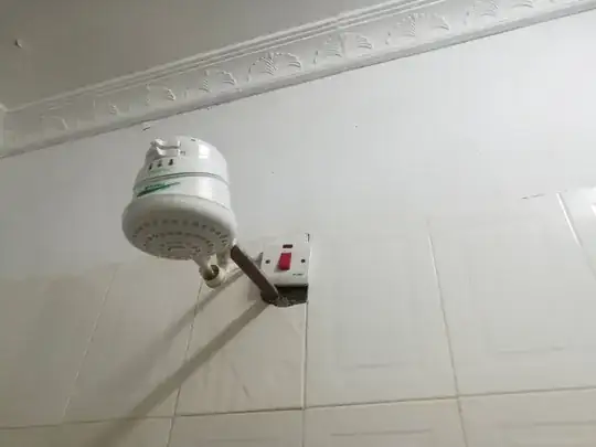 electric shower head at Tanzanian guest house