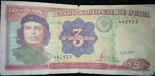 3 pesos bill from 1995