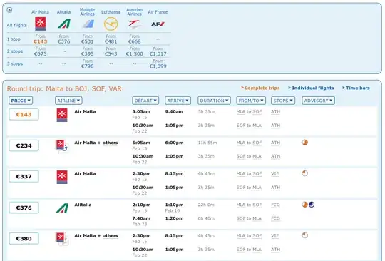 matrix airfare search engine