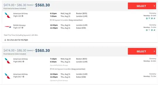 BOS > LHR > DXB