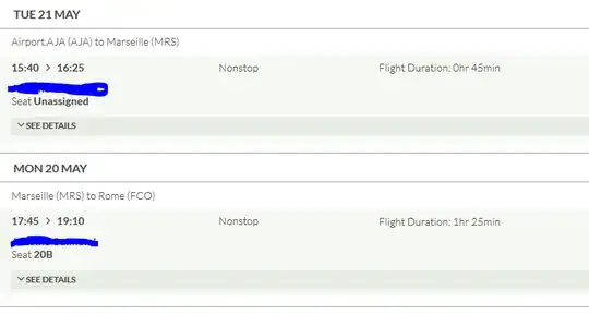 The flight info provided on Alitalia's website