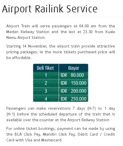 Airport train info screenshot