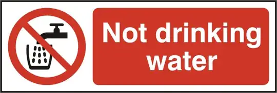 example not drinking water sign