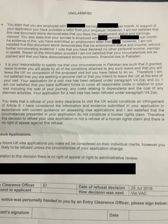 Refusal Letter