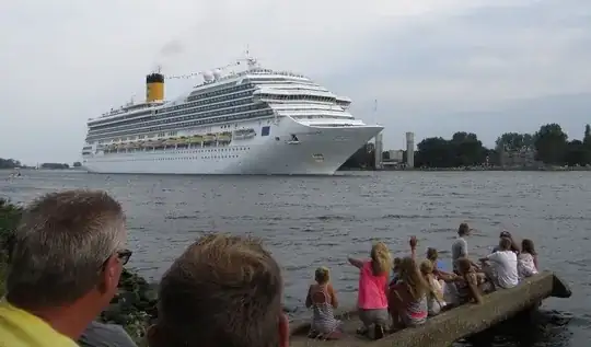 Cruise ship in a canal