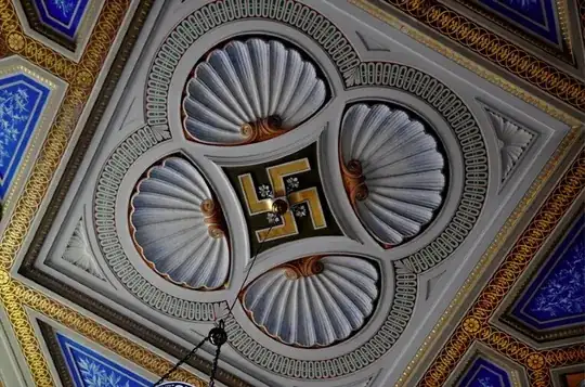 Swastika in ceiling.