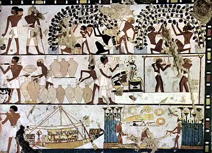 Fresco from an Egyptian grave, c. 1500&nbsp;BC