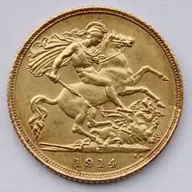 Image 14A 1914 British gold sovereign (from Money)