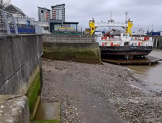 Woolwich: reconstructed wall and stairs