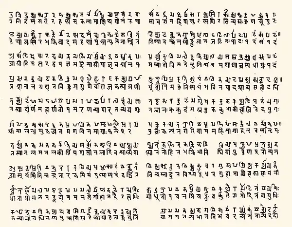 The 5th- or 6th-century Gupta script Gopika Cave Inscription in Sanskrit about goddess Durga