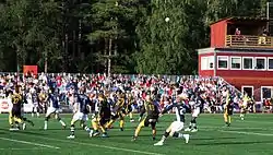AC Oulu vs FC Honka football game in the stadium in the summer 2007.