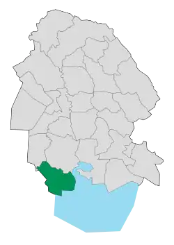 Location of Abadan County in&nbsp;Khuzestan&nbsp;province