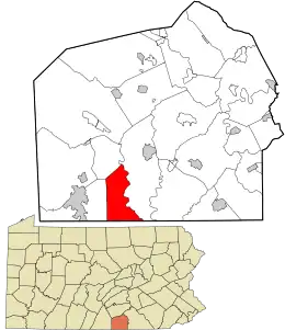 Location in Adams County and the state of Pennsylvania.