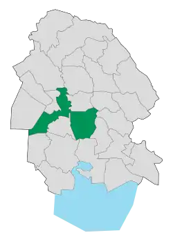 Location of Ahvaz County in&nbsp;Khuzestan&nbsp;province