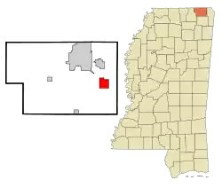 Location of Glen, Mississippi