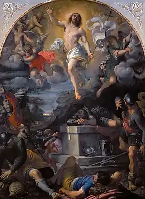 Resurrection of Christ; by Annibale Carracci; 1593; oil on canvas; 217 x 160&nbsp;cm; Louvre