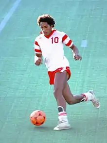 Image 76Footballer Porfirio Betancourt, 1981, one of the first hispanic players for the NASL. (from Culture of Honduras)