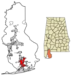 Location of Foley in Baldwin County, Alabama.