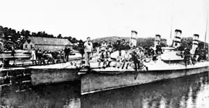 Norwegian naval vessels in the naval base in 1903.