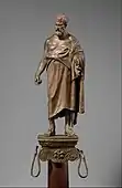 Bronze statuette of a philosopher on a lamp stand; late 1st century BC; bronze; overall: 27.3&nbsp;cm; weight: 2.9&nbsp;kg; Metropolitan Museum of Art (New York City)