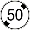 End of maximum speed limit 50&nbsp;km/h