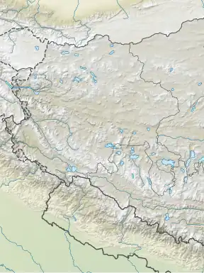 Location of lake in Tibet
