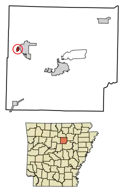 Location of Higden in Cleburne County, Arkansas.