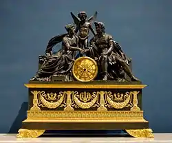 Clock with Mars and Venus; c. 1810; gilded bronze and patina; height: 90&nbsp;cm; Louvre