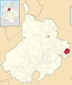 Location of the municipality and town of Carcasí in the Santander Department of Colombia