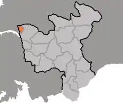 Map of North Hwanghae showing the location of Songrim