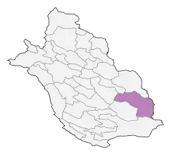 Location of Darab County in&nbsp;Fars&nbsp;province