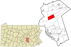 Location in Dauphin County and state of Pennsylvania.