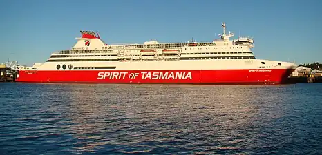 MS&nbsp;Spirit of Tasmania II at port in Devonport, Australia.